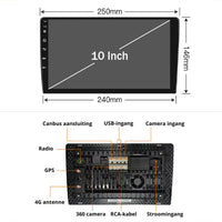 Close-up van 10 inch touchscreen autoradio voor Golf 7